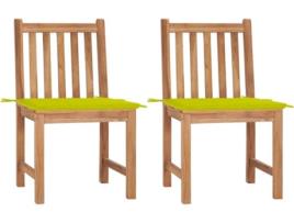 Conjunto 2 Cadeiras de Jardim  c/Almofadas 3062927 (50x53x90 cm - Madeira de Teca)