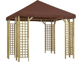 Pérgula  (Castanho - Tecido - 300x300x300 cm)