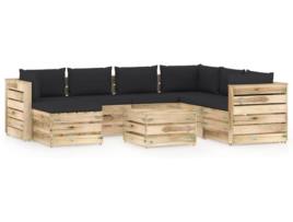 Conjunto Lounge  Com Almofadão 3074778 (Castanho - Madeira - 69 x 70 x 66 cm)