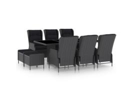 Conjunto de Jantar  Com Almofadão 3060157 (Cinzento - Vime - 200 x 100 x 74 cm)