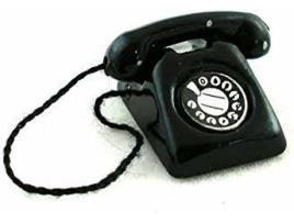 Acessório de Casa de Bonecas  Miniature Black Phone (Idade Mínima: 4 Anos - 2x0.1x0.1 cm)