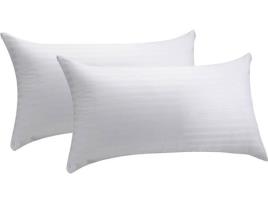 Pacote de 2 Fronhas  100% Algodão Couro Respirável (70X40Cm) Branco