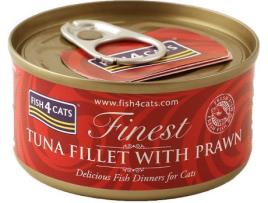 Ração para Gatos FISH4CAT (70 g - Húmida - Sabor: Bife de Atum com Camarão)