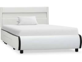 Cama LED  (Branco - Couro Artificial - 217x96x70 cm)