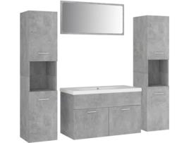 Conjunto de Móveis  3071238 (Cinzento - Aglomerado de Madeira - 80x38.5x46 cm)