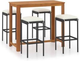 Conjunto de Bar  3067995 (Preto - Madeira - 120x60x105 cm - 5 Peças)