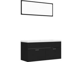 Conjunto de Móveis  3070893 (Preto - Aglomerado de Madeira - 100x38.5x46 cm)