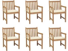 Conjunto 6 Cadeiras de Jardim  c/Almofadas 3073033 (58x60x90 cm - Madeira)