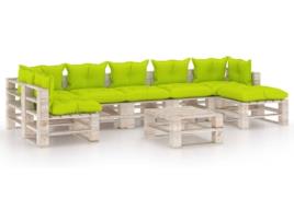 Conjunto Lounge  Com Almofadão 3066335 (Verde - Madeira - 70 x 67.5 x 62 cm)