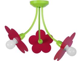 Candeeiro de Teto  Pivoine 3 Lâmpadas (Rosa - E14 - Máx. 40W - Metal)