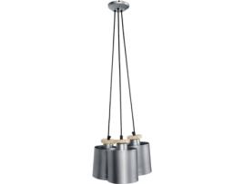 Candeeiro de Teto  Uzibuze 30 cm (Prateado - E27 - Máx. 40W - Metal)