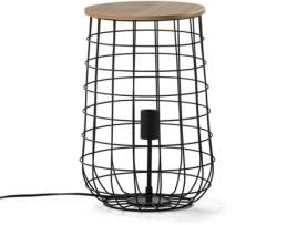 Candeeiro de Mesa  Mint (Preto - E27 - Máx. 40W - Metal, Madeira)