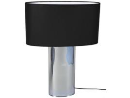 Candeeiro de Mesa TOSEL Padua (Cromo, Preto Cilíndrico - E27 - Máx. 40W - Vidro)