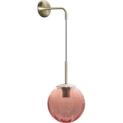 Candeeiro de parede BOLA DE VIDRO E27 1 LUZ ROSA