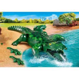 Playmobil Crocodilo Com Bebês 70358 One Size Multicolor