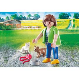 Playmobil Mulher Com Gatinhos 70562 One Size Multicolor