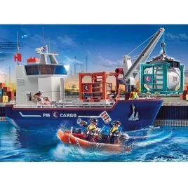 Playmobil Grande Navio De Contêineres Alfandegários 4-7 Years Multicolor