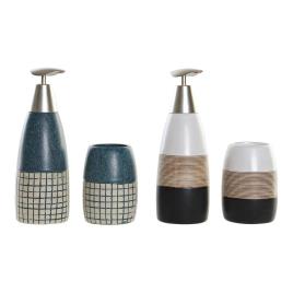 Conjunto de Banho  Branco Castanho Preto Grés Azul Marinho Boho (2 pcs)