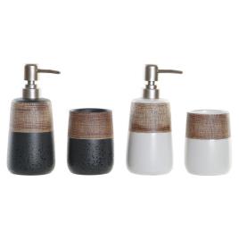 Conjunto de Banho  Branco Castanho Preto Grés Boho (2 pcs)