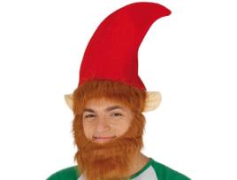 Gorro  Elfo Vermelho Com Barba (Tam: Tamanho Único)