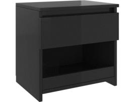 Mesa de Cabeceira   (Aglomerado - Preto - 40x30x39 cm)