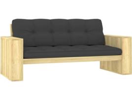 Banco de Jardim  com Almofadas (Cinzento - Madeira - 179x76x76 cm)
