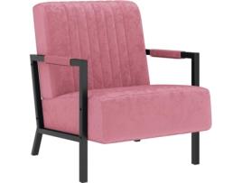 Poltrona  (Rosa - Veludo - 66 x 84 x 84 cm)