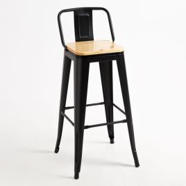 Banco  Torix (Preto - Madeira natural, Aço - 95 x 43 x 41 cm)