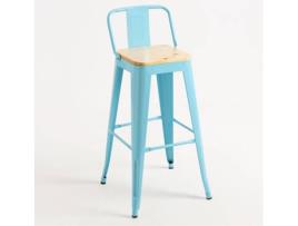 Banco  Torix (Azul céu - Madeira natural, Aço - 95 x 43 x 41 cm)