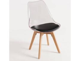 Cadeira de Jantar  Nordica Synk (Preto - Couro Sintético, Madeira - 82 x 53 x 58 cm)