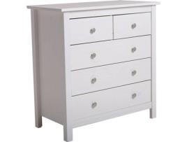 Cómoda  Betty  (Branco - Pinho Maciço - 79x40x80 cm)