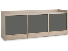 Móvel TV  Moscú (139 x 40 x 54 cm - Melamina - Castanho, Cinzento)