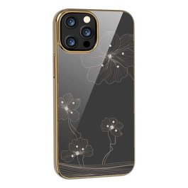 Capa  Crystal Flora Apple iPhone 13 Dourado