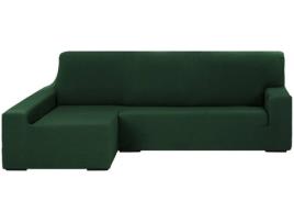 Capa Chaise Longue TODOPARAMICASA Túnez Verde Garrafa (Braço Esquerdo Longo - 240 cm)