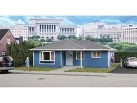 Edificios e Estruturas  HO Scale Model Framed Ranch Tract House, Model:933-3775 (Idade Minima: 8)