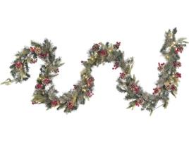Guirlanda de Natal verde com LED e efeito de neve 270 cm PAIMIO