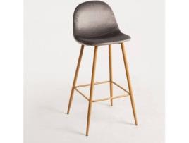 Banco  Teok (Cinzento Claro - Veludo, Aço Reforçado - 100 x 37 x 37 cm)