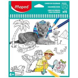 Maped Livro para Colorir Animais, 200 x 200 mm, 15 Folhas, 4+ Anos