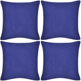 Capas de Almofada  Algodão 4 uni. (Azul - 80 x 80 cm)