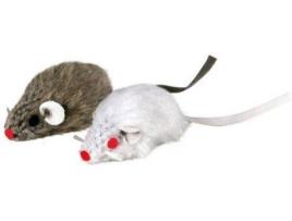 Brinquedo  2 Ratinhos de Peluche com Guizo  (5 cm)