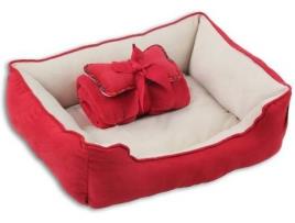 Cama para Gatos  3 em 1 (Vermelho e Bege - 56x43x17,8 cm)