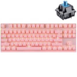 Teclado Mecânico  GK82 Sem fio RGB Rosa Azul