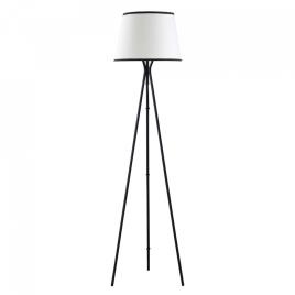 HOMCOM Candeeiro de Pé para Sala de Estar com Tripé de Metal Ecrã de Tecido Suporte para Lâmpada E27 Máx. 40W e Interruptor de Pé Desenho Moderno para Dormitório 50x50x170cm Branco e Preto