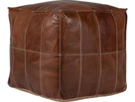 Banco WOMO-DESIGN Quadrado (Castanho - Couro - 40 x 40 x 40 cm)