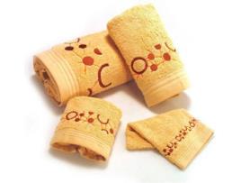 Conjunto de 4 Toalhas de Banho FRANQUIHOGAR (Algodão - Creme)