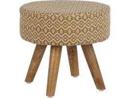 Banco WOMO-DESIGN (Branco e Dourado - Madeira e Tecido - 38 x 36 cm)