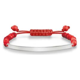 Bracelete Feminino  Vermelho Prata Prateado