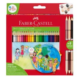Caixa 24 Lápis Cor  + 3 Bicolor Tons Pele