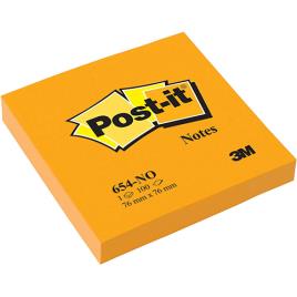 Bloco De Notas Aderentes Post-it 76x76 Laranja Neon