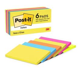 Bloco De Notas Aderentes Post-it 76x127  Amarelo Neon